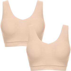 image:imageChantelle Womens Softstretch Padded VNeck BraletteUltra Nude 2 Pack