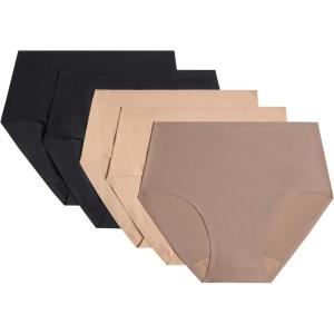 image:imageChantelle womens Softstretch Regular Rise Seamless Hipster PantiesBlack  Nude  Nude Blush 5 Pack